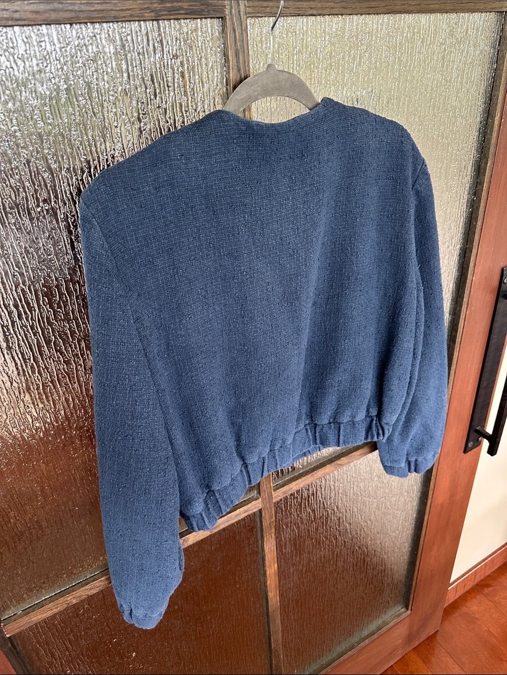 Maje Bimarine Tweed Jacket Classic Navy Button-Front Women’s Jacket Sz 38 or 4-6 - Picture 10 of 12